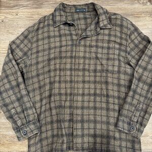 Zara Brown Plaid Shirt Jacket